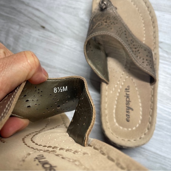 Easy Spirit Dream Big Bronze Leather Slip On Confort Sandals Women’s size 8.5 - Picture 13 of 14